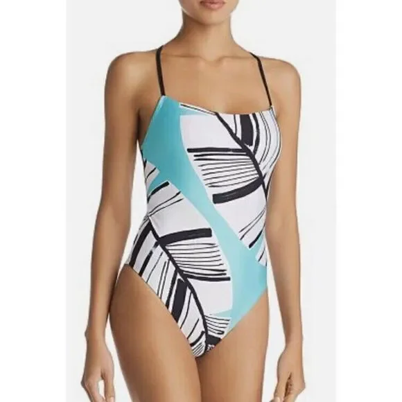 NEW. Trina Turk palm leaf one piece.Size 8. Retails. $164